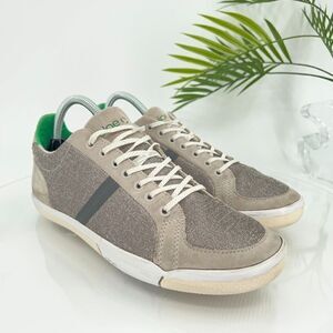 Plae Men's Prospect Sneaker Size 8 Beige Grey Fabric Lace Up Athletic Shoes